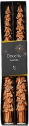 Decoris Dinnkerze Weihnachtsbaum Kupfer 25cm 2er-Set festliche Kerzen