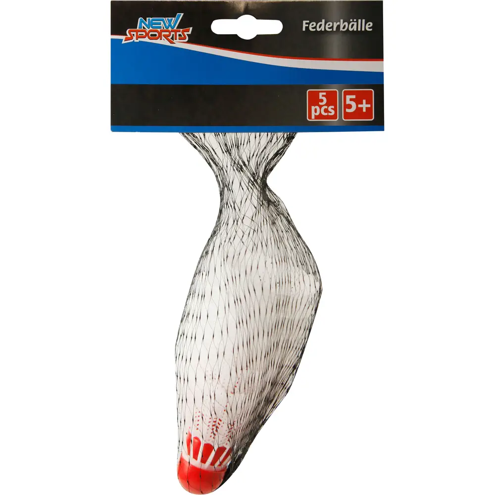 New Sports Badminton Federbälle weiß 5 Stück für Kinder