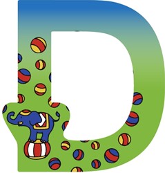 Heimess Holzbuchstabe D Spielzeug Dekoration Set 6 Stück