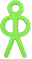 Ark Therapeutics Beißspielzeug Stick Figur lime grün XT medium sensorisch Kauwbaar poppetje met lange armen om ook de achterste kiezen te bereiken.