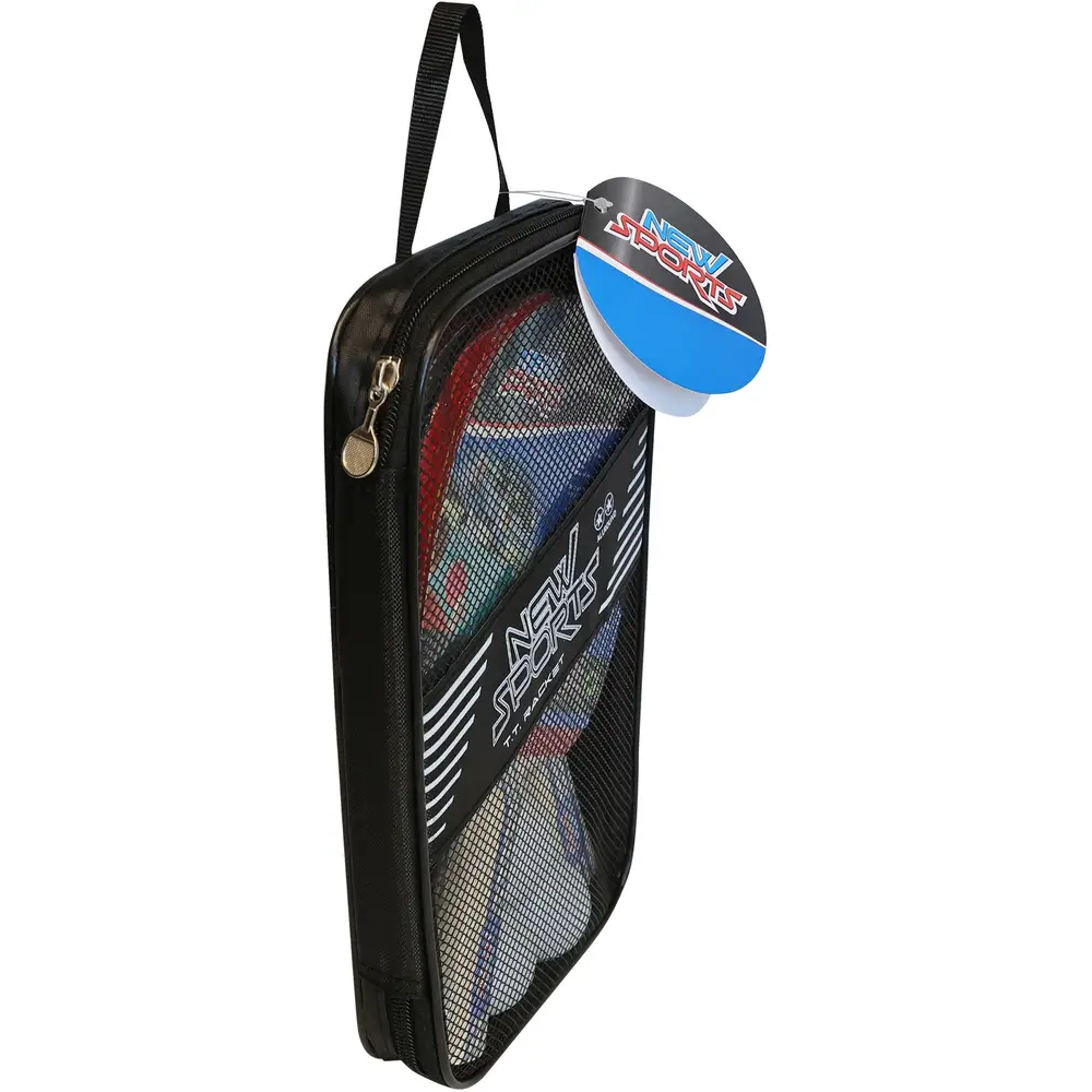 New Sports Tischtennis Set - 2 Schläger und 3 Bälle in Tasche
