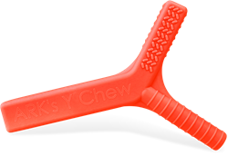 Ark Therapeutics Kauspielzeug Y-Chew rot sensorisches Hilfsmittel Kauwtool met 3 verschillende texturen, in 3 hardheden, voor intensief kauwen en sensorische behoeften.