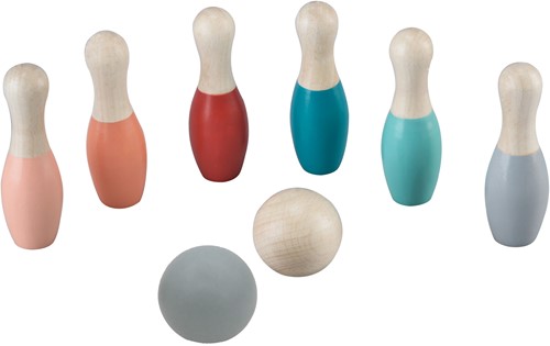 Houten Kinder Bowlingset - Pastel-3