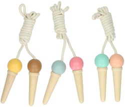 Lobbes Holz Springseil Eiscreme 200cm buntes Spielzeug