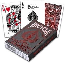 Bicycle Spielkarten - Poker Metallux Red Luxus Kartenspiel - Sammleredition
