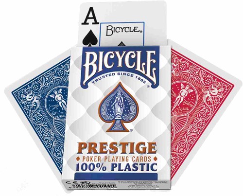 Bicycle Pokerkarten - Prestige 100% Plastik Spielkarten rot