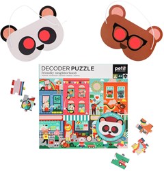 Petit Collage Puzzle Decoder Freundliche Nachbarschaft - Lernspielzeug