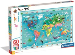 Clementoni Puzzle - 60 Maxi Teile - Wildlife Karte 2025 - Lernspielzeug