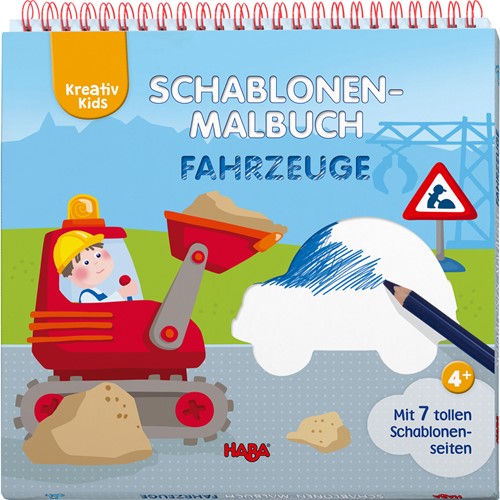 HABA Kreativ Kids - Schablonen-Malbuch Fahrzeuge