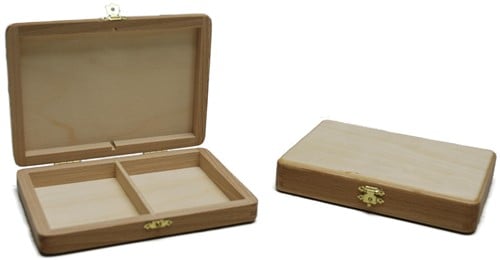 HOT Games Holz Spielkartenbox - Aufbewahrungskiste für 2 Kartendecks