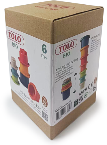 Tolo Bio Spielzeug Stapelbecher Baby Regenbogen 7 Stück-3