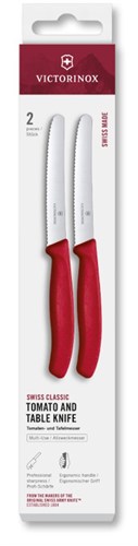 Victorinox Tischmesser Set rot 2 Stück 11cm - Wellenschliff Kunststoff