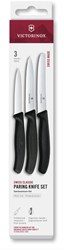 Victorinox Schälmesserset Küche 3-teilig schwarz zum Kochen und Schneiden