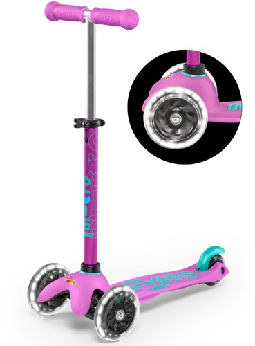 Micro Kinderroller Mini Micro Deluxe LED Lavendel - verstellbarer Lenker