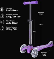 Micro Mini Micro scooter Deluxe Glitter LED Purple-2