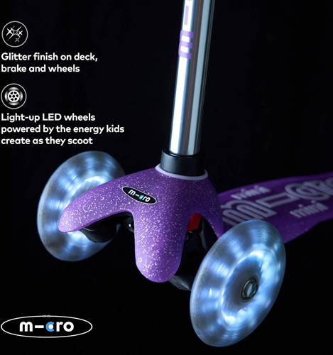 Micro Mini Micro scooter Deluxe Glitter LED Purple-3