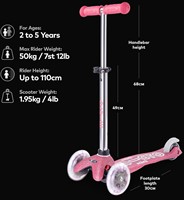 Micro Mini Micro scooter Deluxe Glitter LED Pink-2