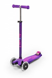 Micro Kinderroller Maxi Deluxe LED lila - höhenverstellbarer Lenker und LED Räder