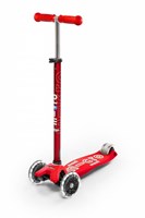 Micro Maxi Scooter Deluxe LED rot - höhenverstellbarer Lenker - Kinderroller