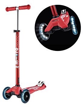 Micro Maxi Scooter Deluxe LED rot - höhenverstellbarer Lenker - Kinderroller-2