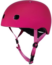 Micro Kinderhelm Fahrrad und Roller Deluxe Raspberry mit LED-Licht