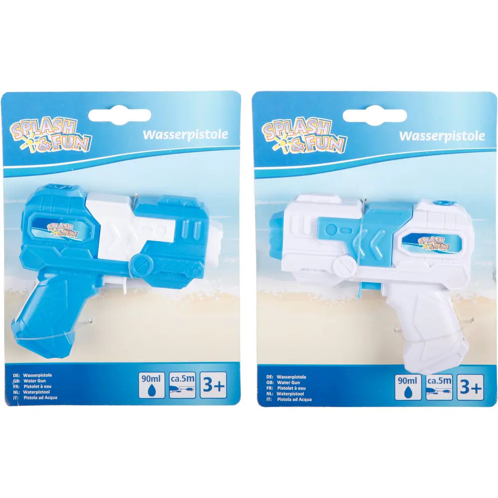 Vedes Wasserpistole blau weiß Spielzeug 11 cm - Splash Spaß