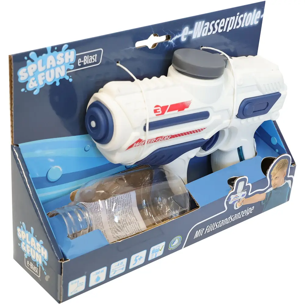Vedes Wasserpistole elektrisch 18 cm - Splash & Fun Spielzeug