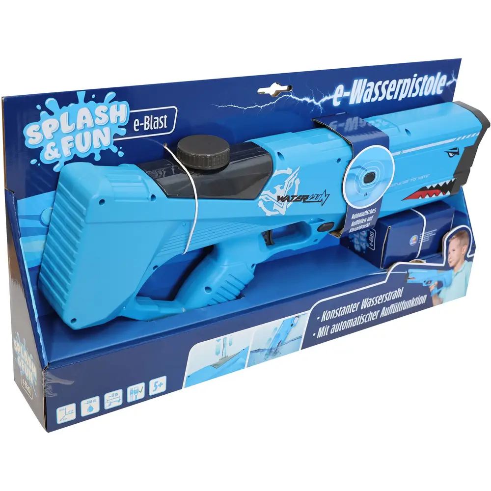 Vedes Wasserpistole elektrisch Hai blau 42 cm Spielzeug