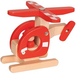 Goki Holz Hubschrauber Spielzeug rot - nachhaltiges FSC Holz