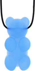 Ark Therapeutics Kaukkette Gummy Bear sensorisches Spielzeug blau Vriendelijk berenvormige kauwketting, ideaal voor wie een gladde kauwstructuur prefereert.