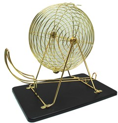 HOT Sports + Toys Lotto-Kienmühle mit Metallkorb und 90 Kugeln 43cm