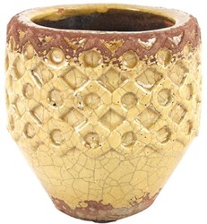 Countryfield Blumentopf Keramik gelb 13x13cm Dekoration innen
