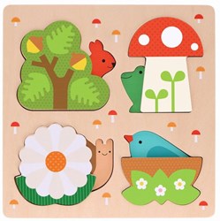 Petit Collage Holzpuzzle - Tiere und ihr Zuhause - Lernspielzeug