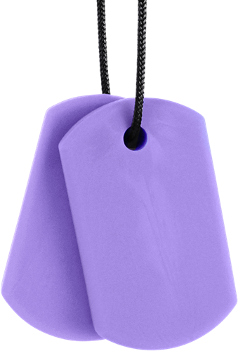Ark Therapeutics Kaufschmuck Spielzeug Chew Tags Lavendel XXT extra stark Dunne, discrete kauwketting met twee hangers in dog-tag-stijl, voor kinderen en volwassenen.