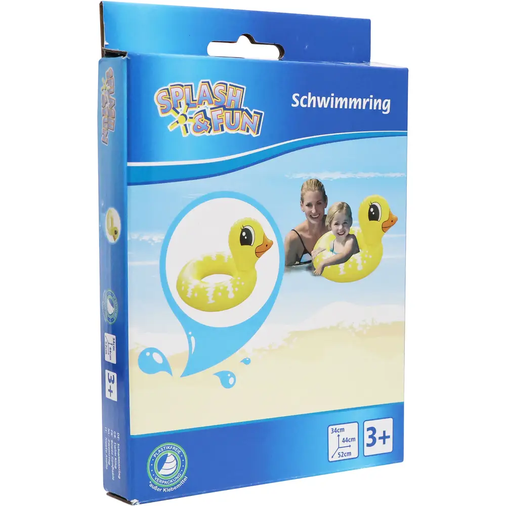 Vedes Schwimmring Ente 50cm - Splash & Fun aufblasbarer Schwimmreifen