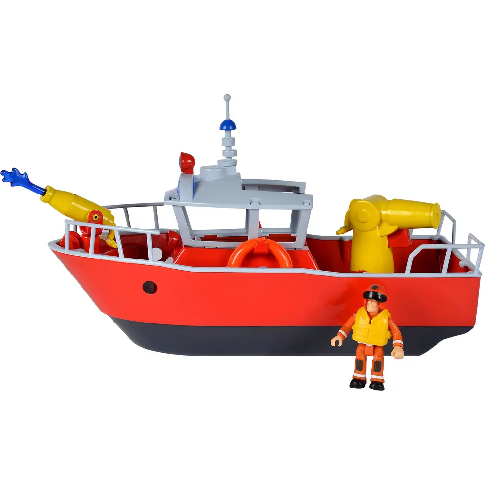 Simba Feuerwehrmann Sam Titan Feuerwehrboot mit Wasserkanonen 32 cm