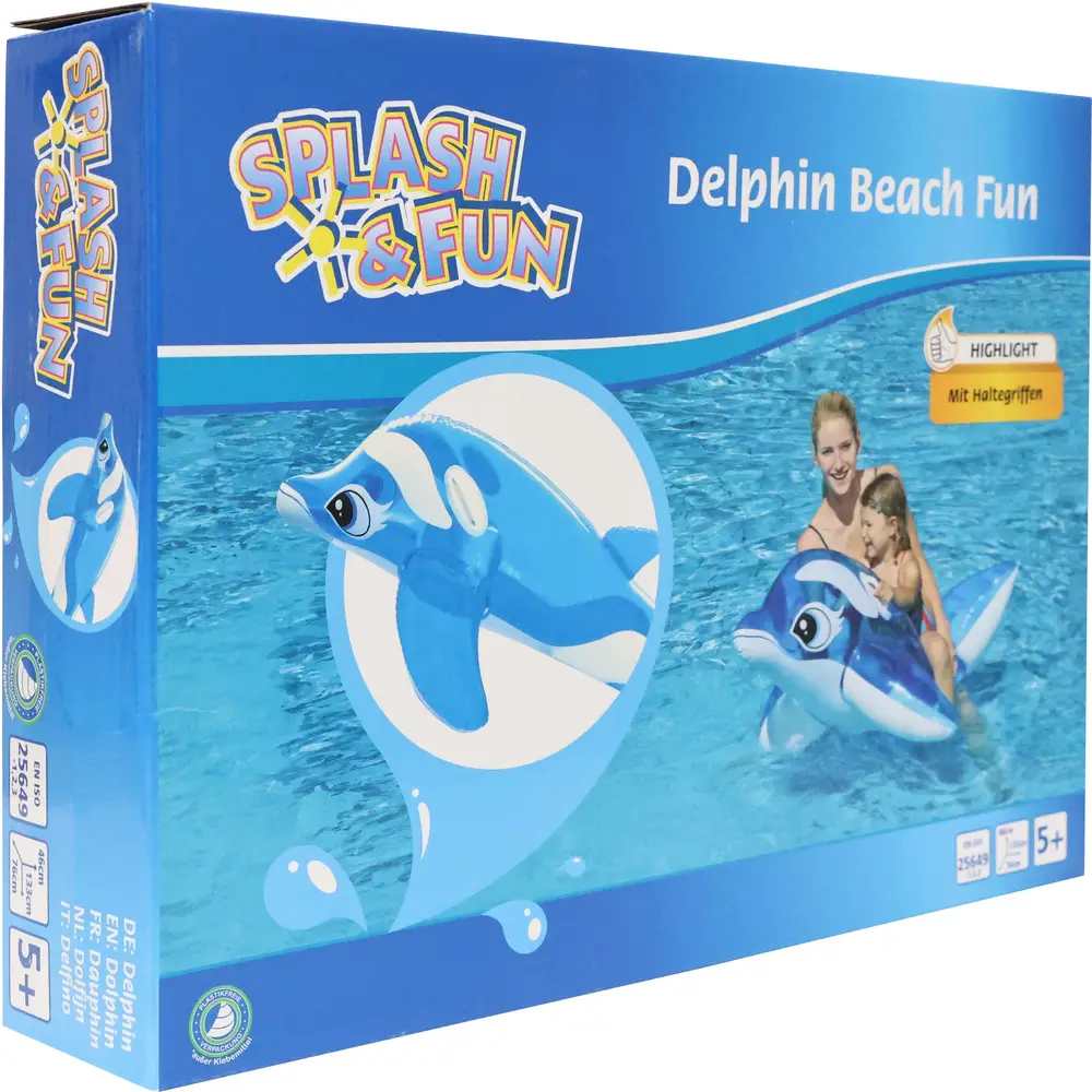 Vedes aufblasbarer Delfin Schwimmtier 133x76x46cm Pool Spielzeug