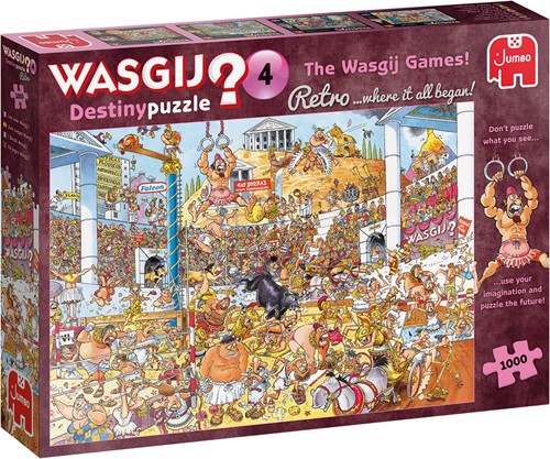 Jumbo Spiele GmbH 19178 - Wasgij Retro Destiny 4:Die Wasgij-Spiele!! (1000 Teile)