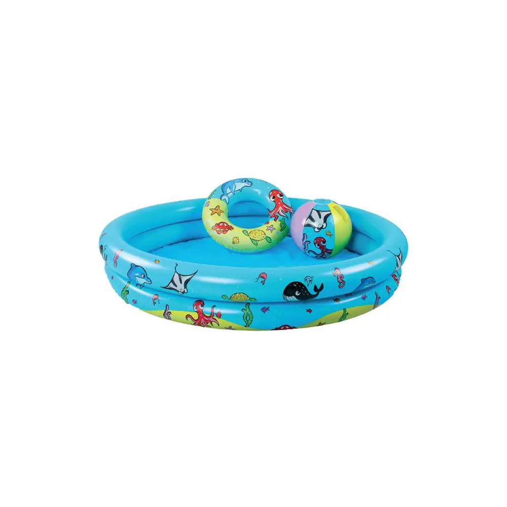 Swim Essentials Pool Spielset - Baby Pool + Strandball + Schwimmring 120 cm
