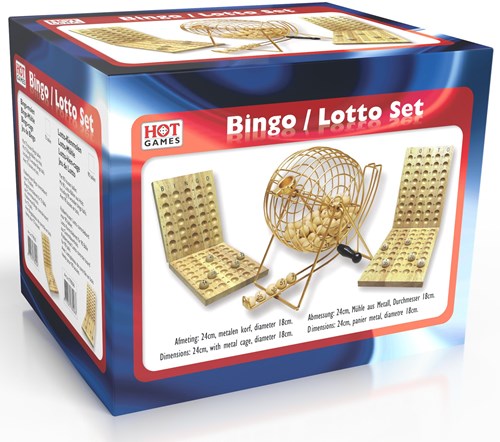 HOT Games Lotto-Bingo-Mühle.24/18cm Metall 90 Kugel + Brett-2