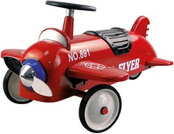 Goki Rutschauto Flugzeug rot - Metall-Ride-On für Kinder