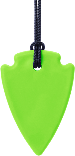 Ark Therapeutics Kaukette Spielzeug Arrowhead lime grün XT medium Discrete kauwketting in pijlpuntvorm voor kinderen en volwassenen met kauwbehoefte, ook bij nagelbijten.