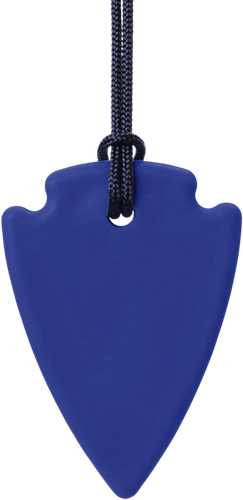 Ark Therapeutics Kaukette Spielzeug Arrowhead dunkelblau Standard Discrete kauwketting in pijlpuntvorm voor kinderen en volwassenen met kauwbehoefte, ook bij nagelbijten.