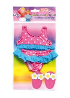 Heless Puppen-Bikini Bademode mit Slipper 35-45 cm rosa Strand