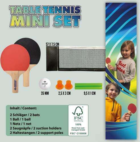 Schildkröt Tischtennis Mini FSC Set mit Netz und FSC Schlägern-3