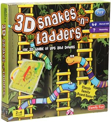 Lobbes Brettspiel Schlangen & Leitern 3D für Kinder, Gesellschaftsspiel