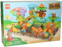 Lobbes Baukasten Murmelbahn Dino - bunte Bausteine Spielzeug