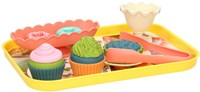 Spielzeug Serviertablett Kuchen Set - Kunststoff Spielessen 14-teilig-3