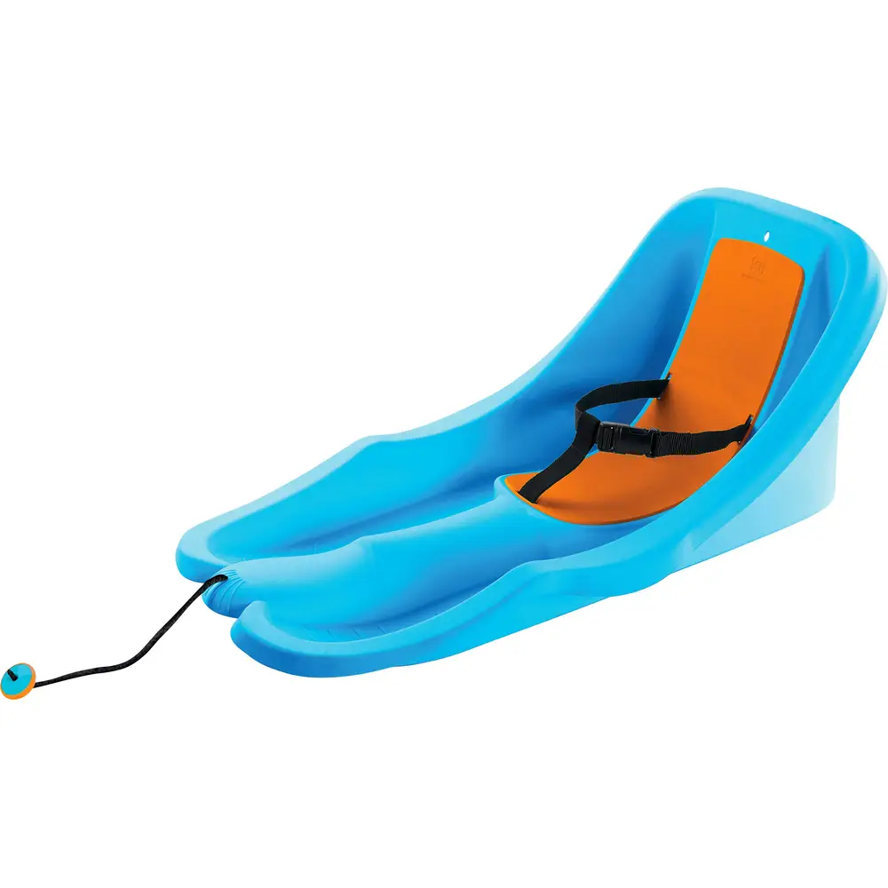 Vedes Schneeschlitten Baby Rider mint orange mit Rückenlehne und Zugseil
