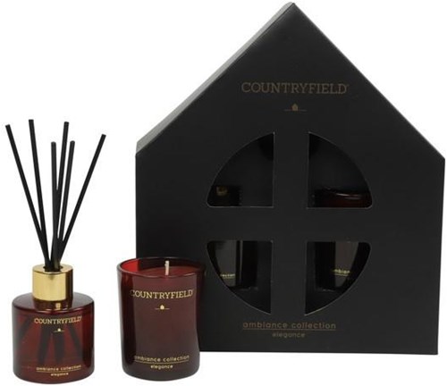 Countryfield Duftkerze Geschenk Dekoration Geschenkbox braun Glas